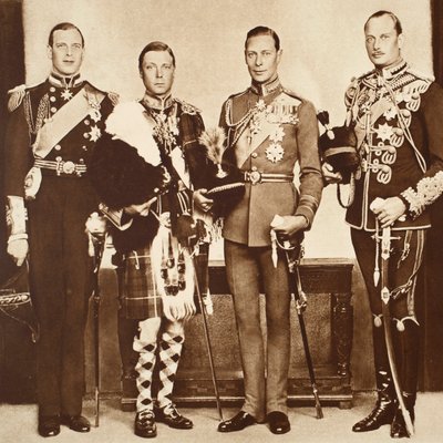 King Edward with His Brothers, 1930s by English Photographer